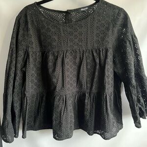 Madewell Black Eyelet Blouse